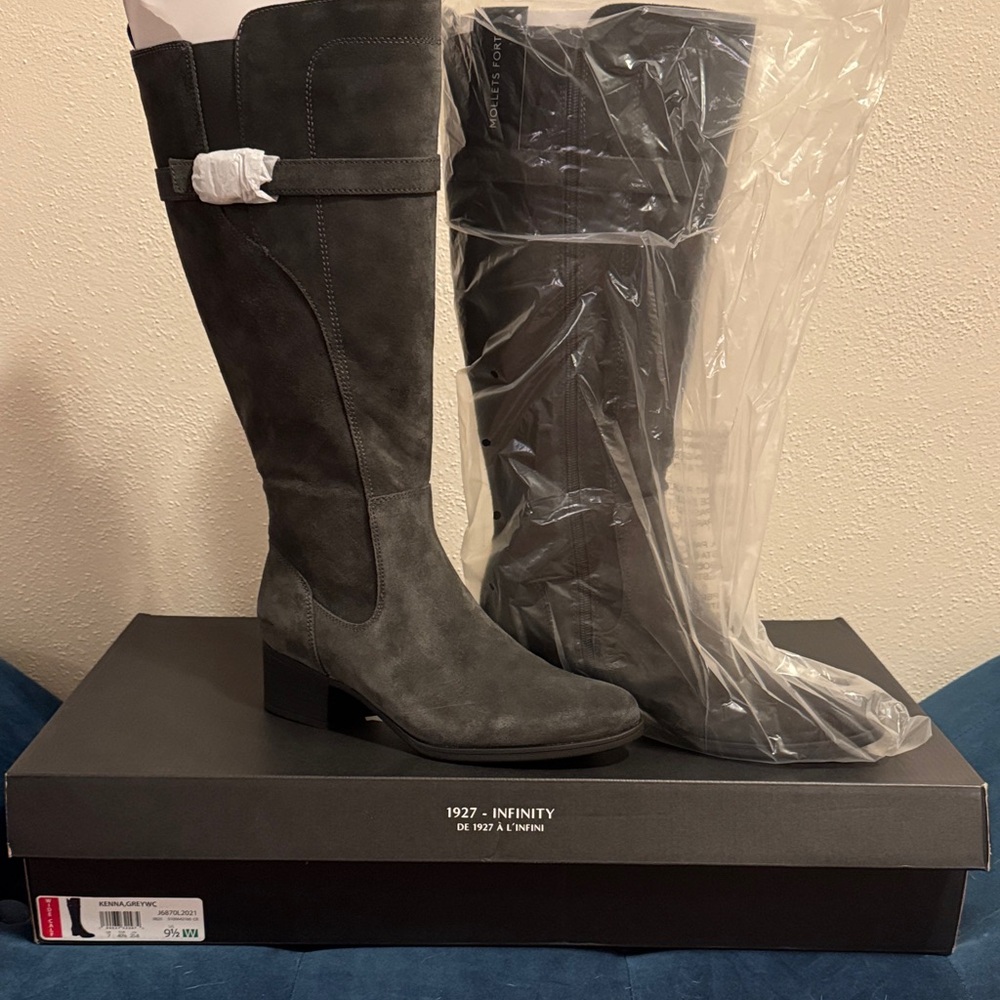 Naturalized- INFINITY Women's Gray Over the Knee Boots-size 9 1/2 wide calf